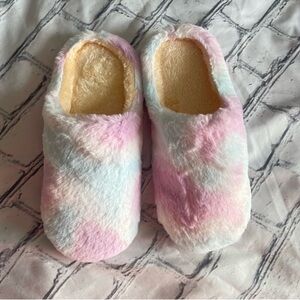 Cotton Candy Color Plush House Slippers